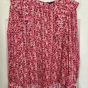 BCBGMaxAzria Pink and Red Floral Top